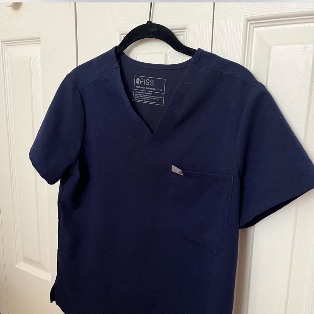 FIGS Navy Blue Scrub  Catarina Top